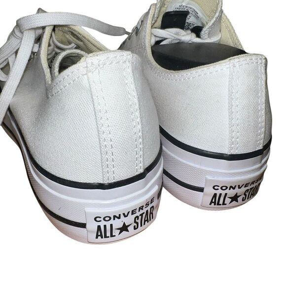 MEN'S CONVERSE CANVAS OX PLATFORM CHUCK TAYLOR ALL STAR WHITE SNEAKERS LOW TOP - Picture 3 of 5